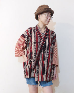 Kimono (Jinbei) jacket with powerful geometric print. Very soft cotton. Shop online!