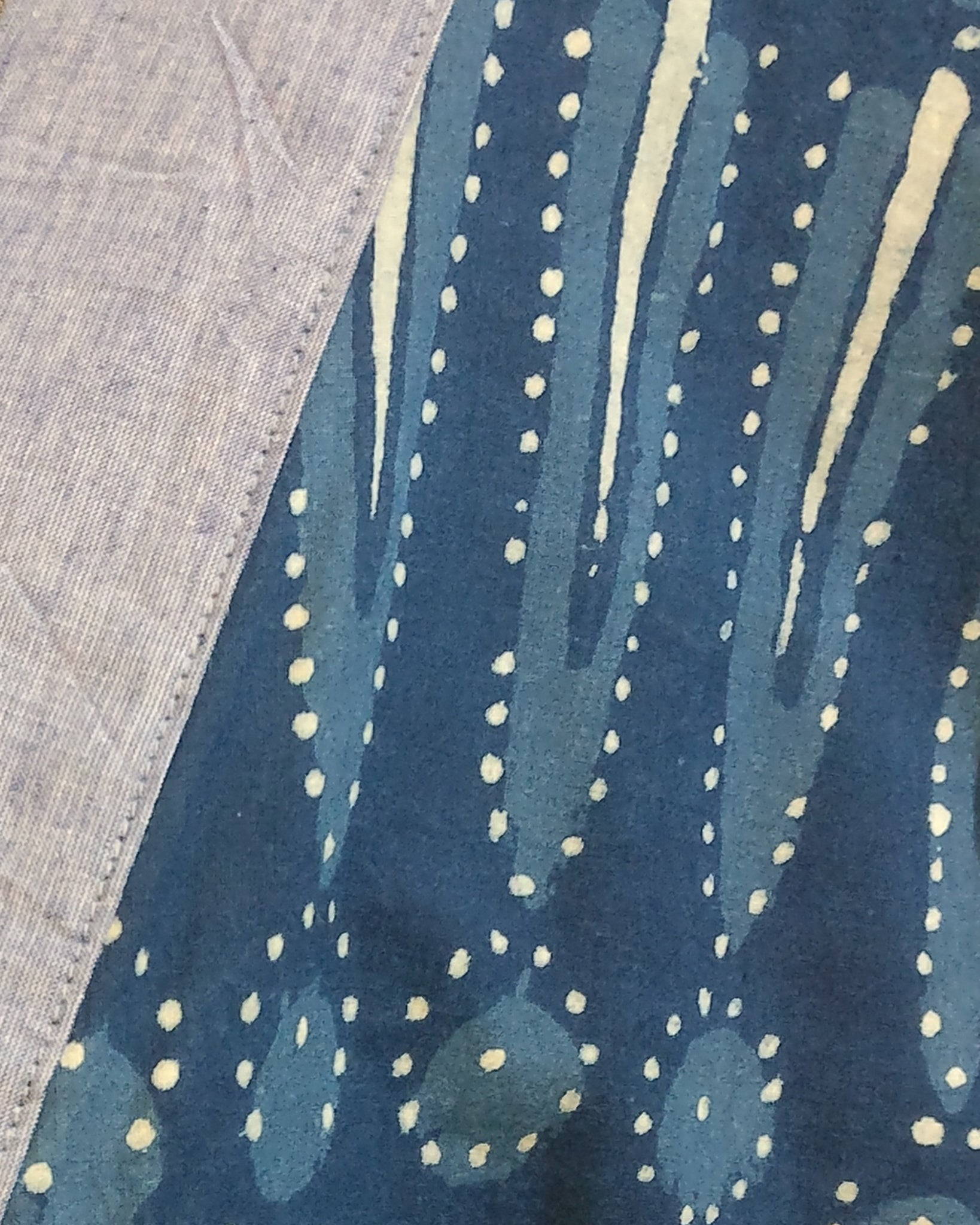 Kimono (Jinbei) Jacket - Indigo Spark Print & Blue Sleeves