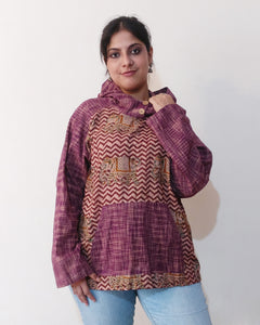 Khadi, cool elephant print... This is a cool Desi hoodie. Comfortable breezy thin cotton. Shop online!