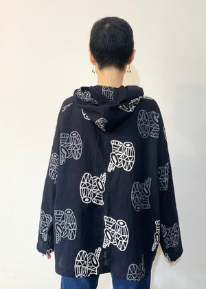 Pull-over Hoodie - Black Percussion Print